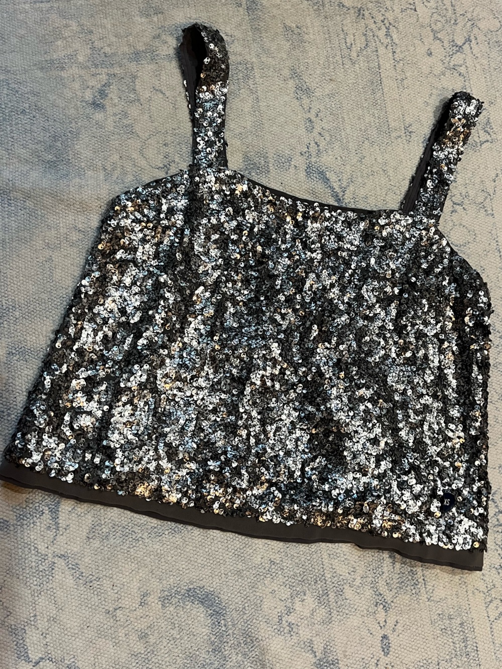 Abercrombie & Fitch Gray Sequin-Embellished Top